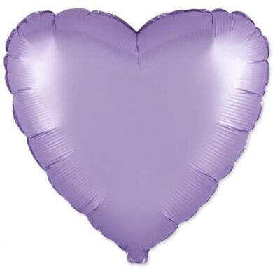 Folinis balionas HEART SATIN PASTEL LILAC