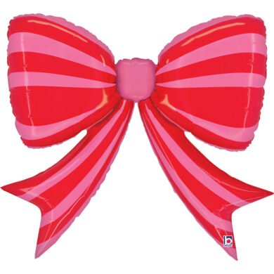 Folinis balionas STRIPED RED BOW