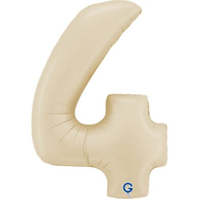 Folinis balionas 4 SATIN CREAM, 102cm.