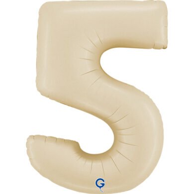 Folinis balionas 5 SATIN CREAM, 102cm.