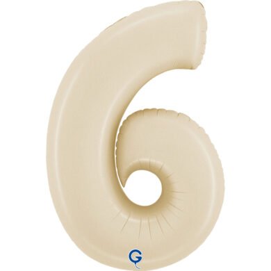 Folinis balionas 6 SATIN CREAM, 102cm.