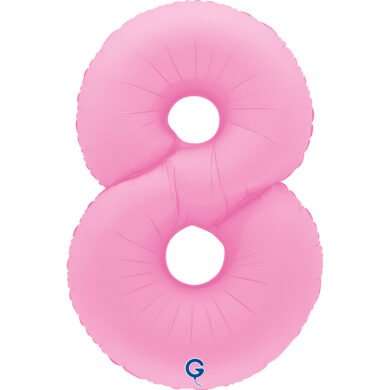 Folinis balionas 8 SOFT MATTE SAKURA PINK, 102cm.