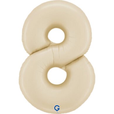Folinis balionas 8 SATIN CREAM, 102cm.