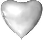XXL Folinis balionas HEART 176 cm SILVER