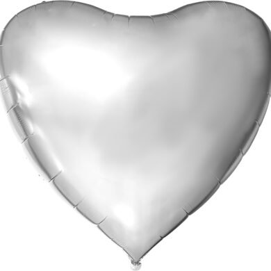 XXL Folinis balionas HEART 176 cm SILVER