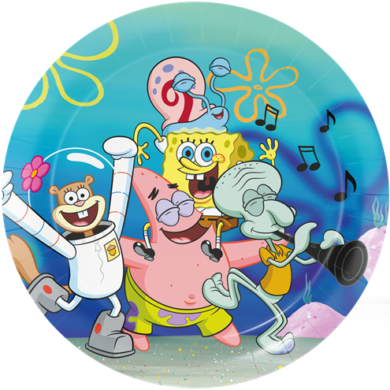 Popierinės lėkštutės SPONGEBOB